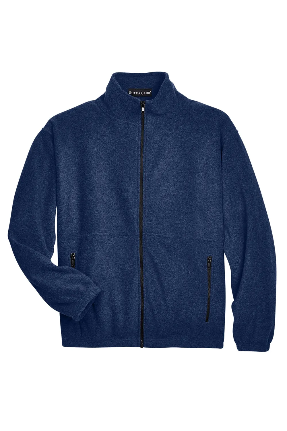 UltraClub Mens Iceberg Pill Resistant Fleece Full Zip Jacket - Navy Blue