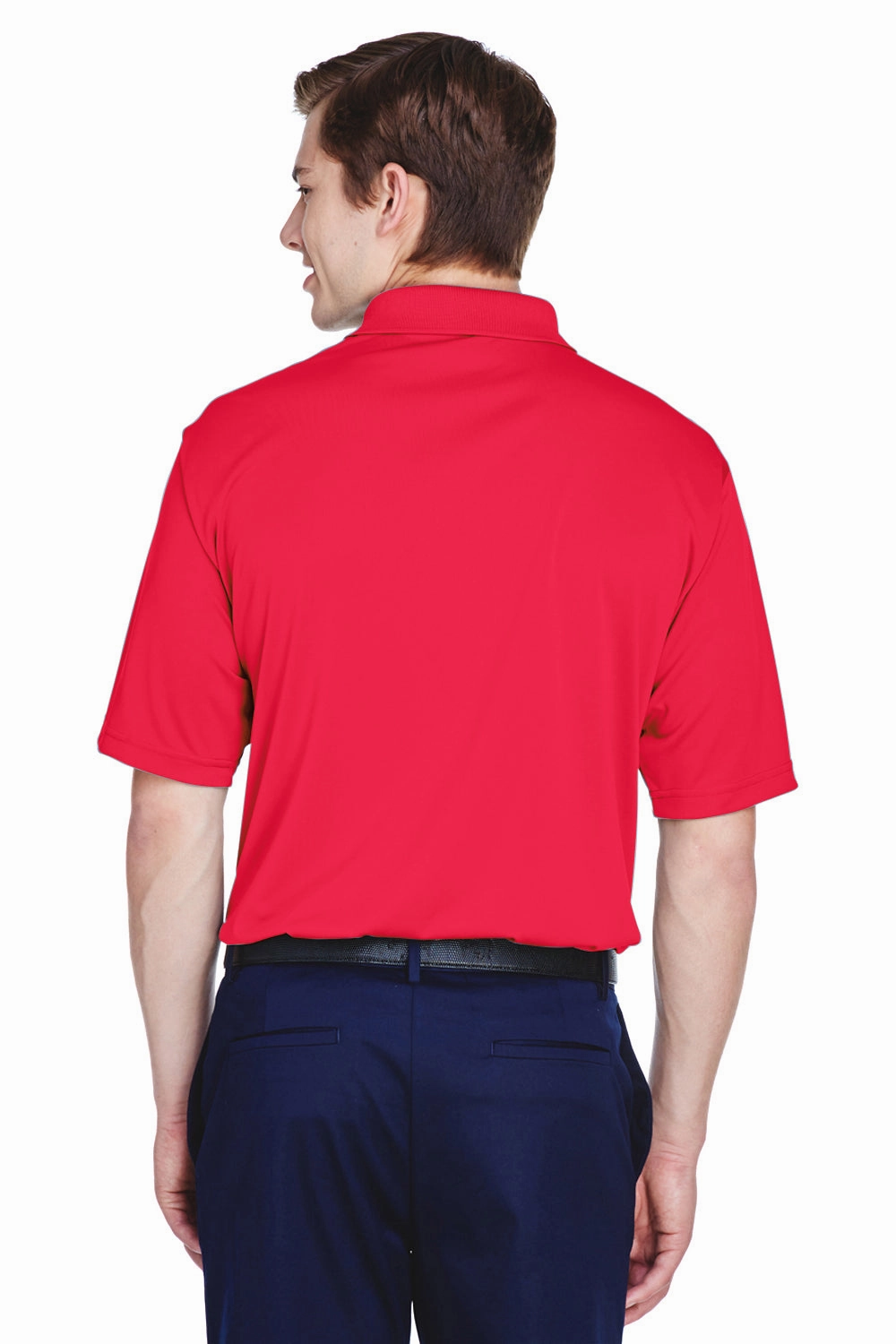 UltraClub Mens Cool & Dry 8 Star Elite Performance Moisture Wicking Short Sleeve Polo Shirt - Red