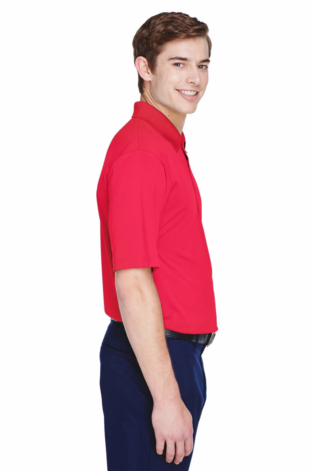 UltraClub Mens Cool & Dry 8 Star Elite Performance Moisture Wicking Short Sleeve Polo Shirt - Red