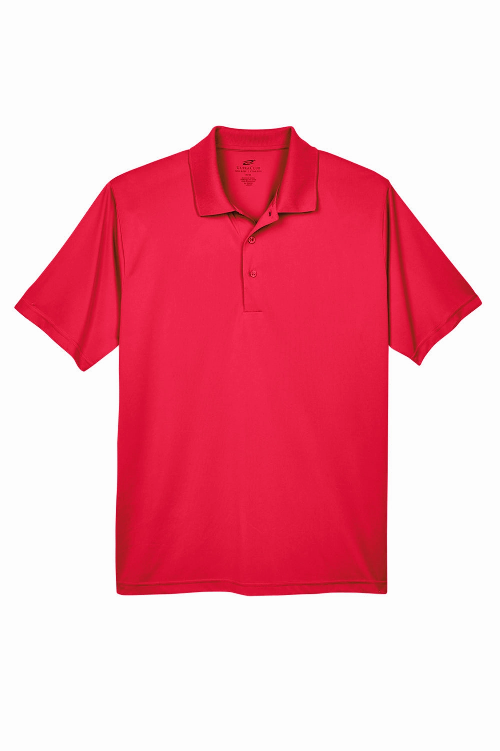 UltraClub Mens Cool & Dry 8 Star Elite Performance Moisture Wicking Short Sleeve Polo Shirt - Red