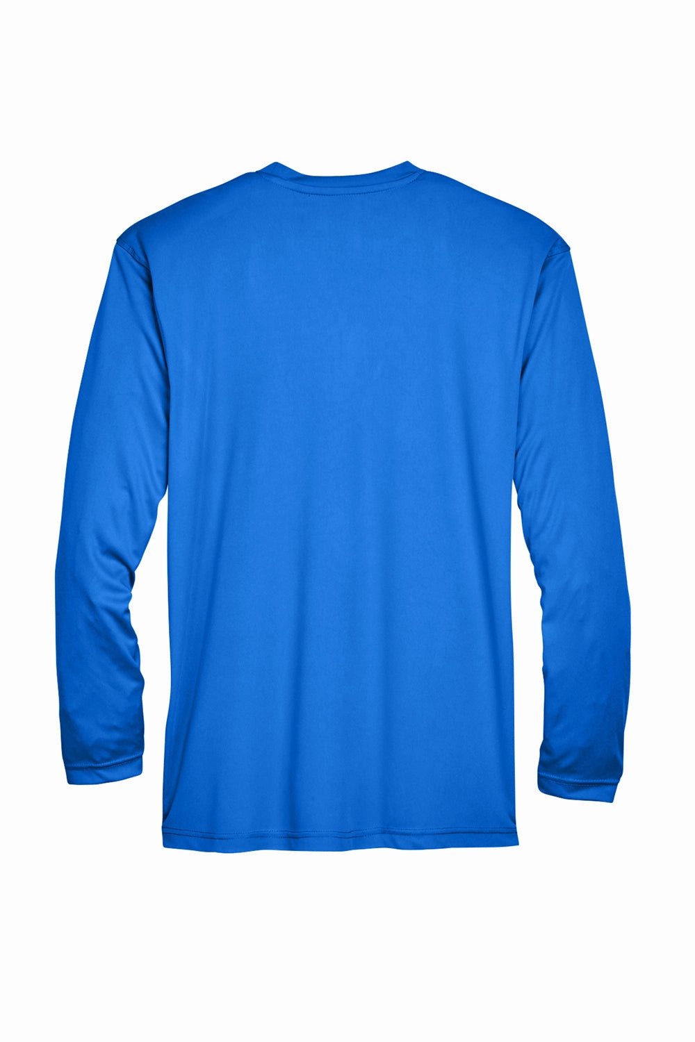 UltraClub Mens Cool & Dry Performance Moisture Wicking Long Sleeve Crewneck T-Shirt - Royal Blue