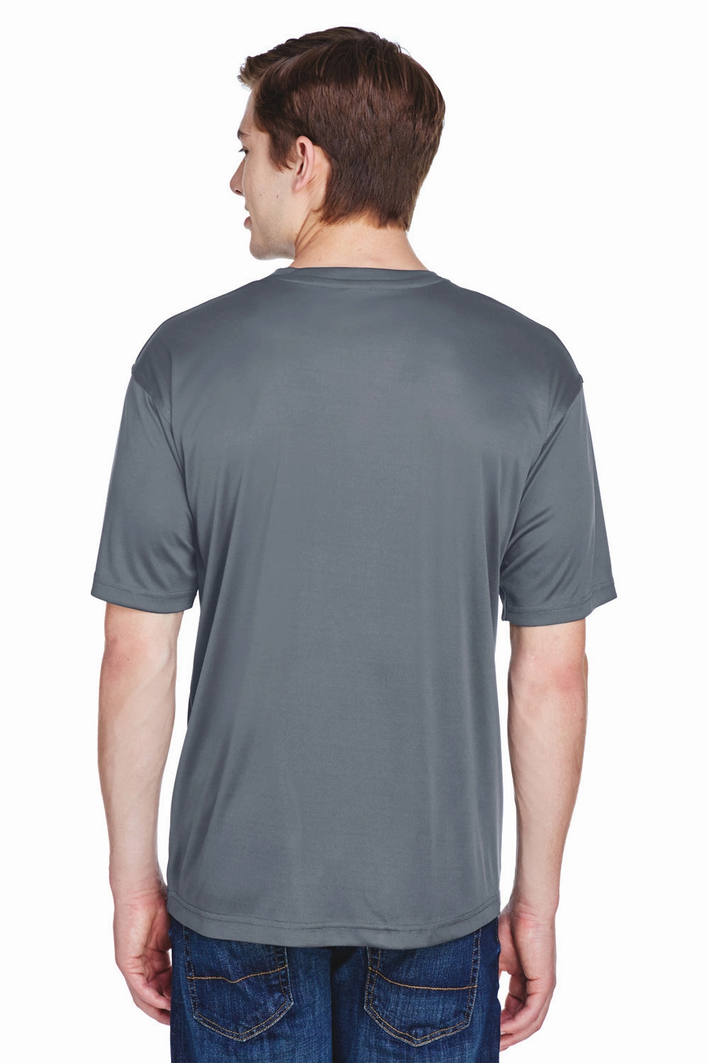 UltraClub Mens Cool & Dry Performance Moisture Wicking Short Sleeve Crewneck T-Shirt - Charcoal Grey
