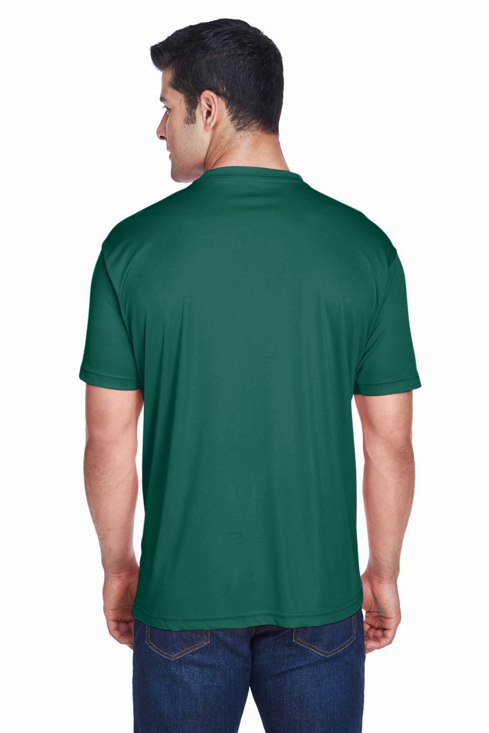 UltraClub Mens Cool & Dry Performance Moisture Wicking Short Sleeve Crewneck T-Shirt - Forest Green