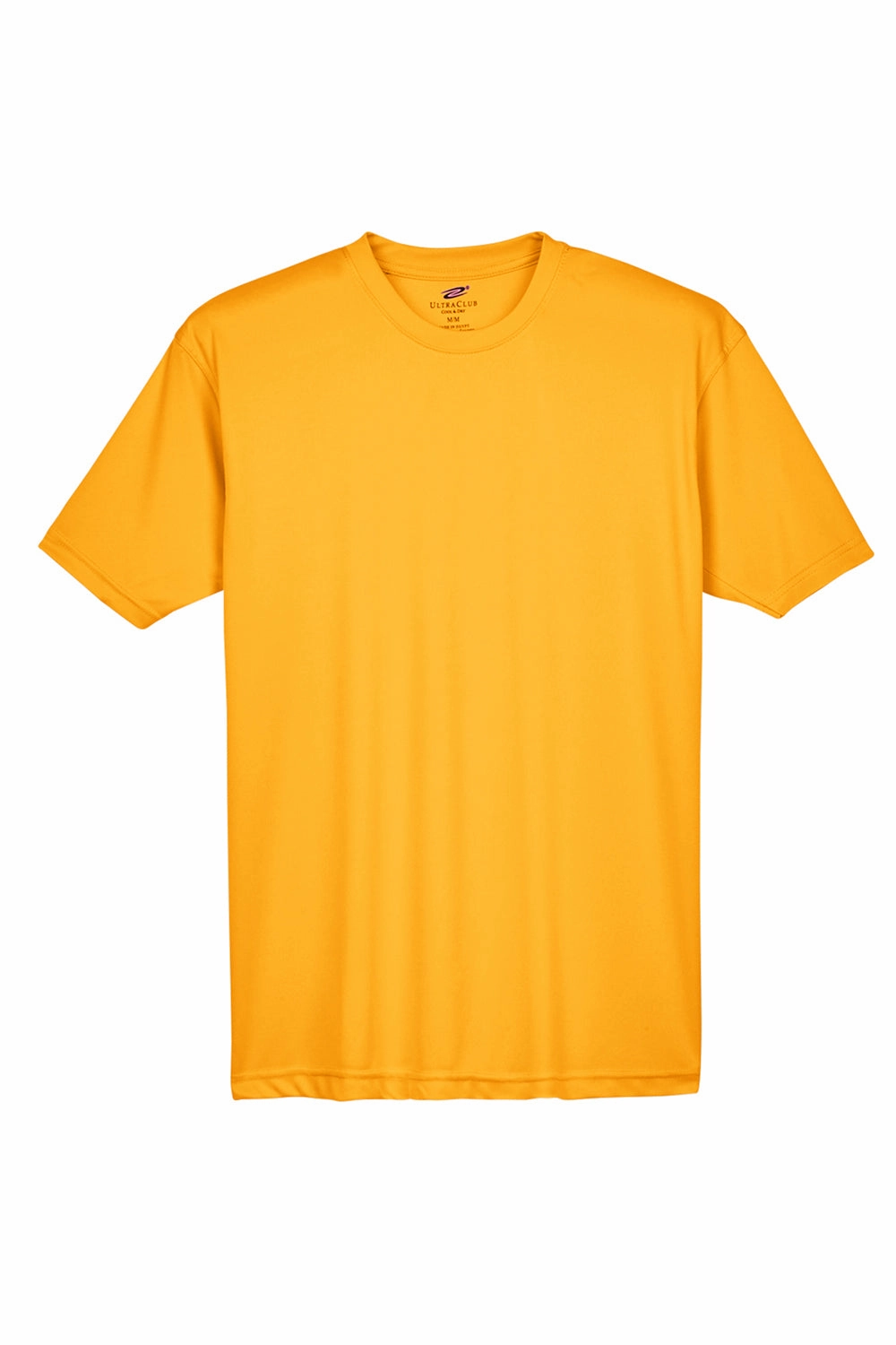 UltraClub Mens Cool & Dry Performance Moisture Wicking Short Sleeve Crewneck T-Shirt - Gold