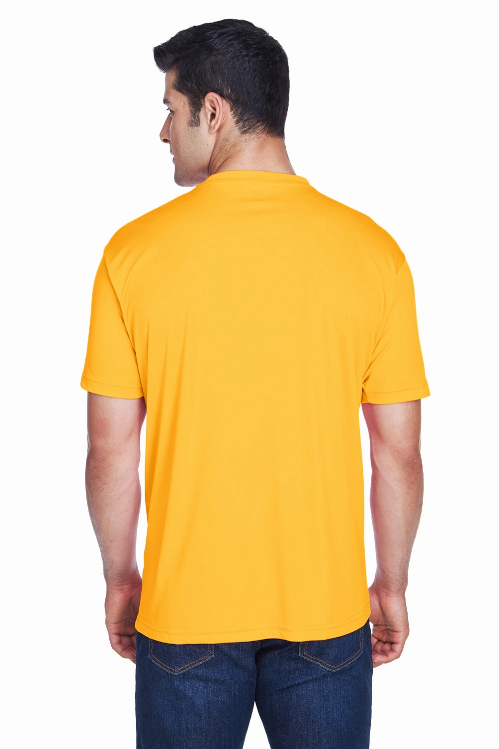 UltraClub Mens Cool & Dry Performance Moisture Wicking Short Sleeve Crewneck T-Shirt - Gold