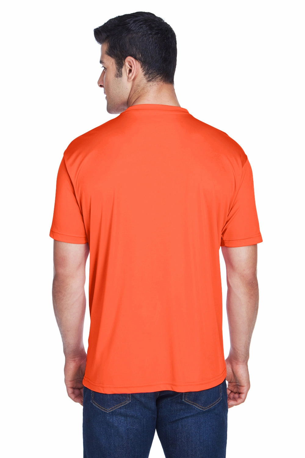 UltraClub Mens Cool & Dry Performance Moisture Wicking Short Sleeve Crewneck T-Shirt - Orange
