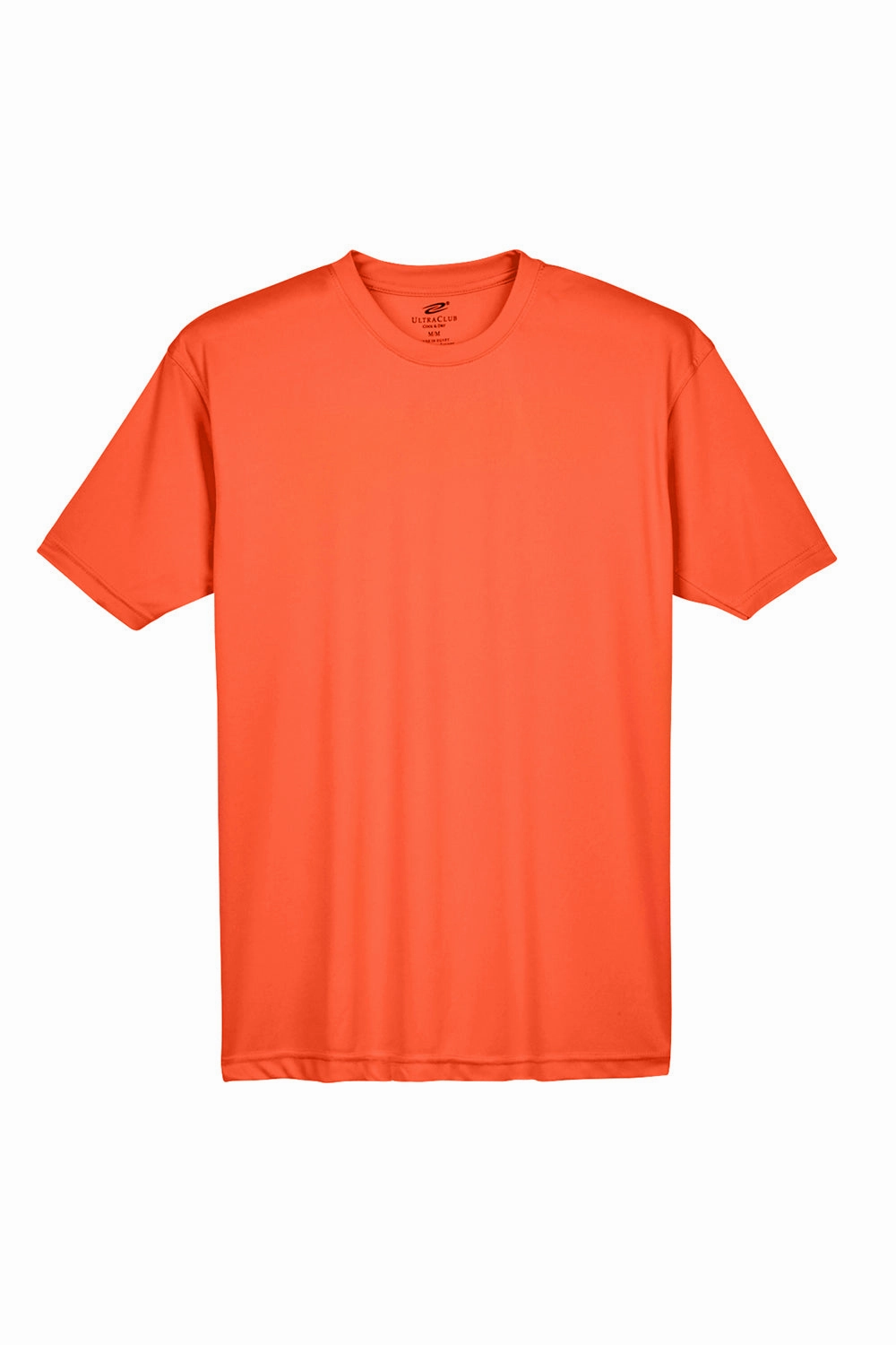 UltraClub Mens Cool & Dry Performance Moisture Wicking Short Sleeve Crewneck T-Shirt - Orange