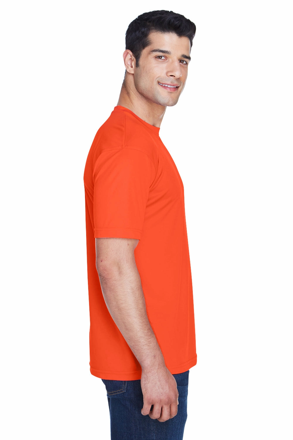 UltraClub Mens Cool & Dry Performance Moisture Wicking Short Sleeve Crewneck T-Shirt - Orange