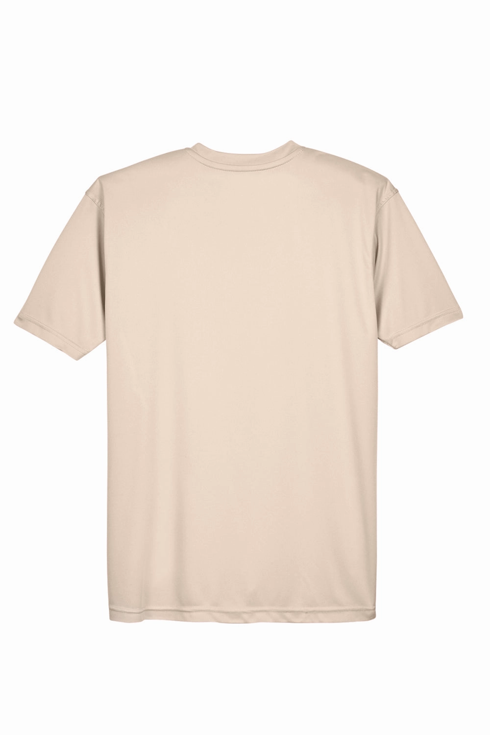 UltraClub Mens Cool & Dry Performance Moisture Wicking Short Sleeve Crewneck T-Shirt - Sand