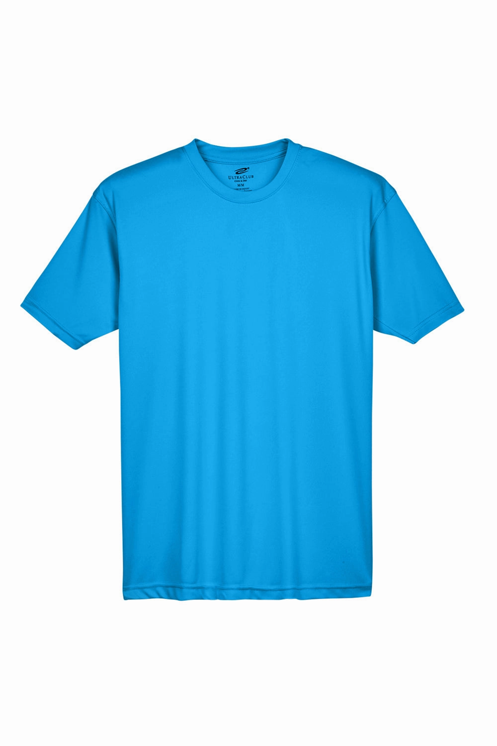 UltraClub Mens Cool & Dry Performance Moisture Wicking Short Sleeve Crewneck T-Shirt - Sapphire Blue