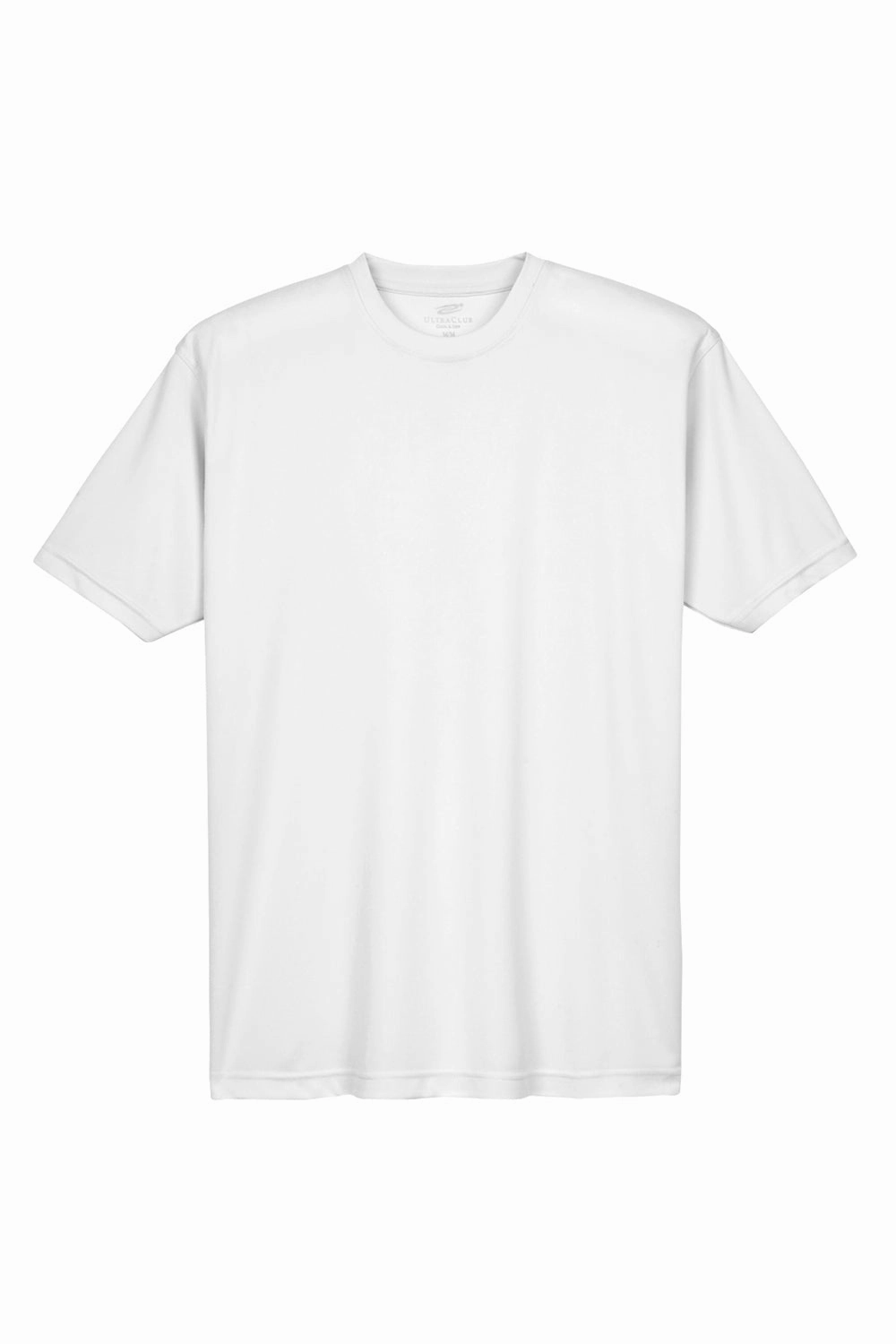 UltraClub Mens Cool & Dry Performance Moisture Wicking Short Sleeve Crewneck T-Shirt - White