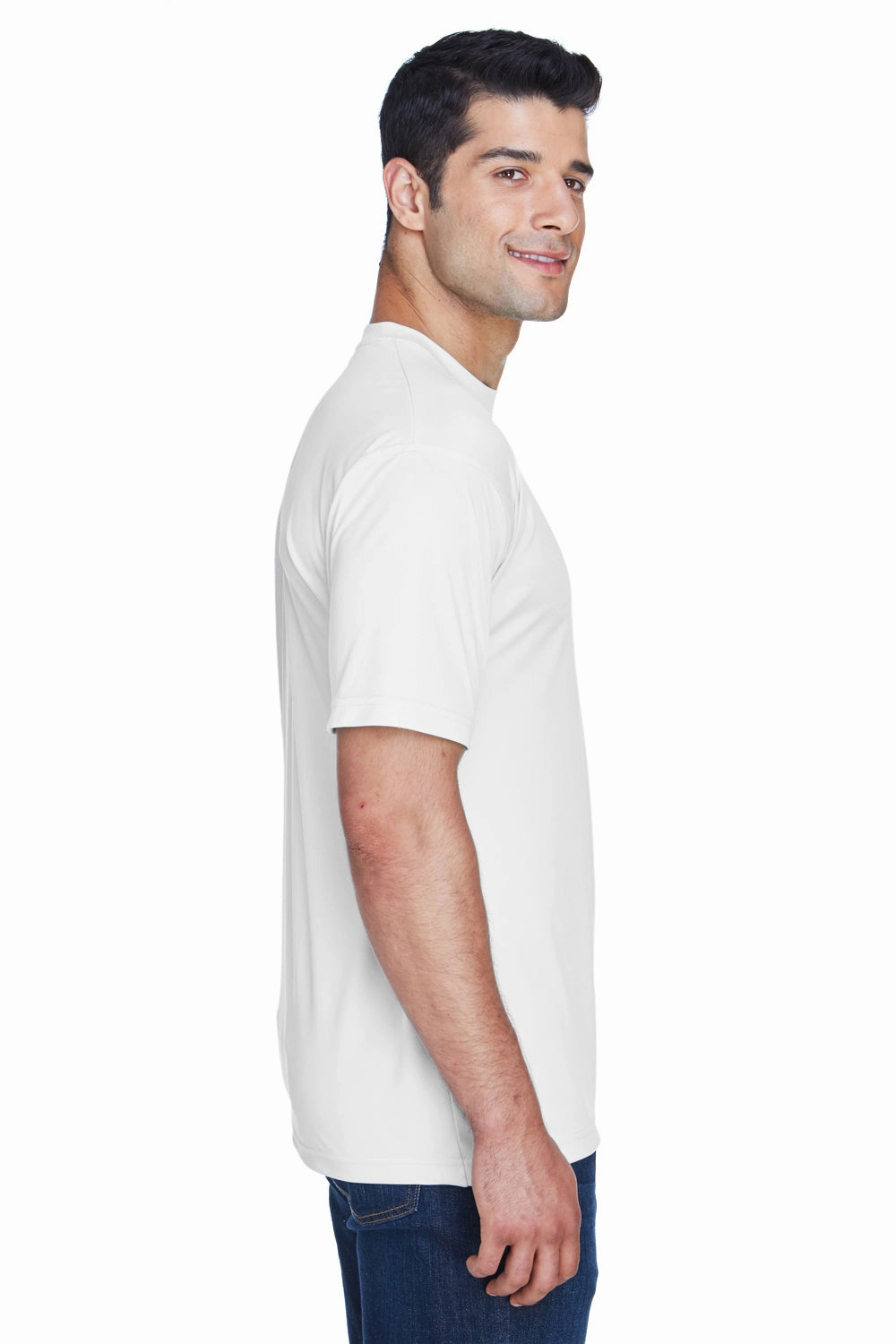 UltraClub Mens Cool & Dry Performance Moisture Wicking Short Sleeve Crewneck T-Shirt - White