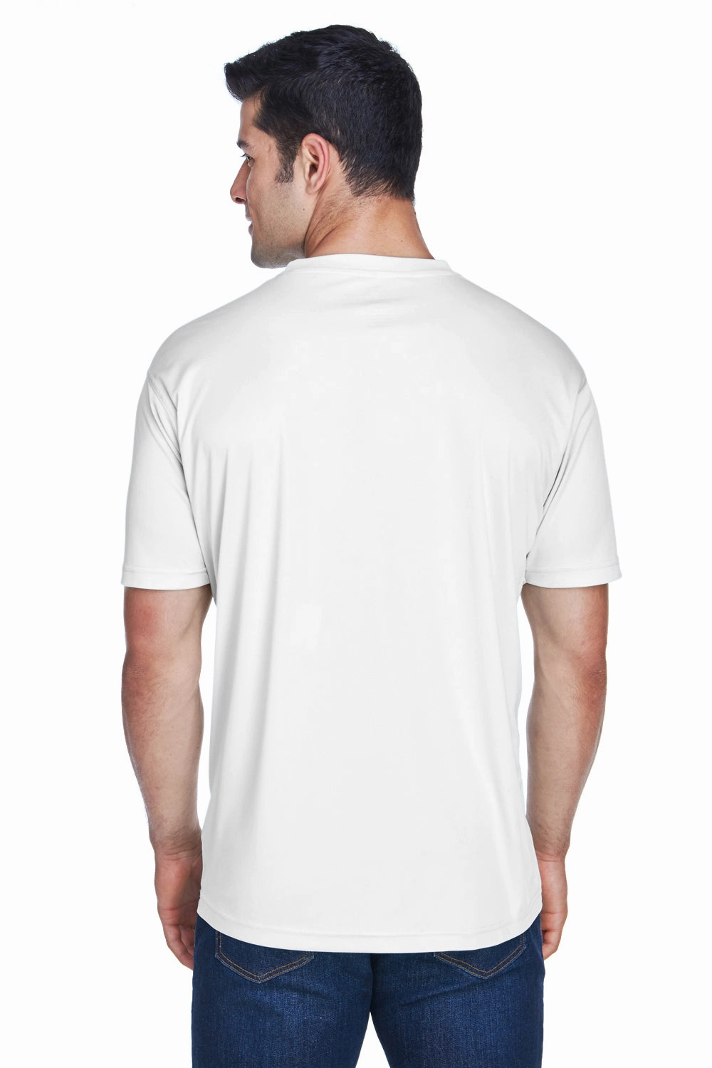UltraClub Mens Cool & Dry Performance Moisture Wicking Short Sleeve Crewneck T-Shirt - White