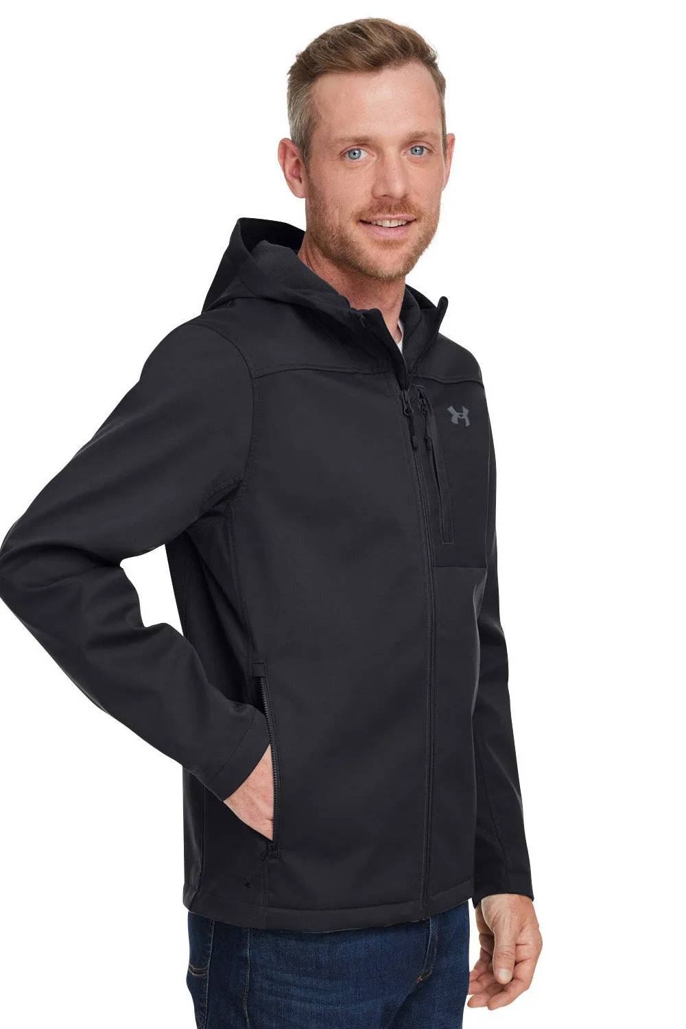 Under Armour Mens CGI Shield 2.0 Windproof & Waterproof Full Zip Hooded Jacket - Black