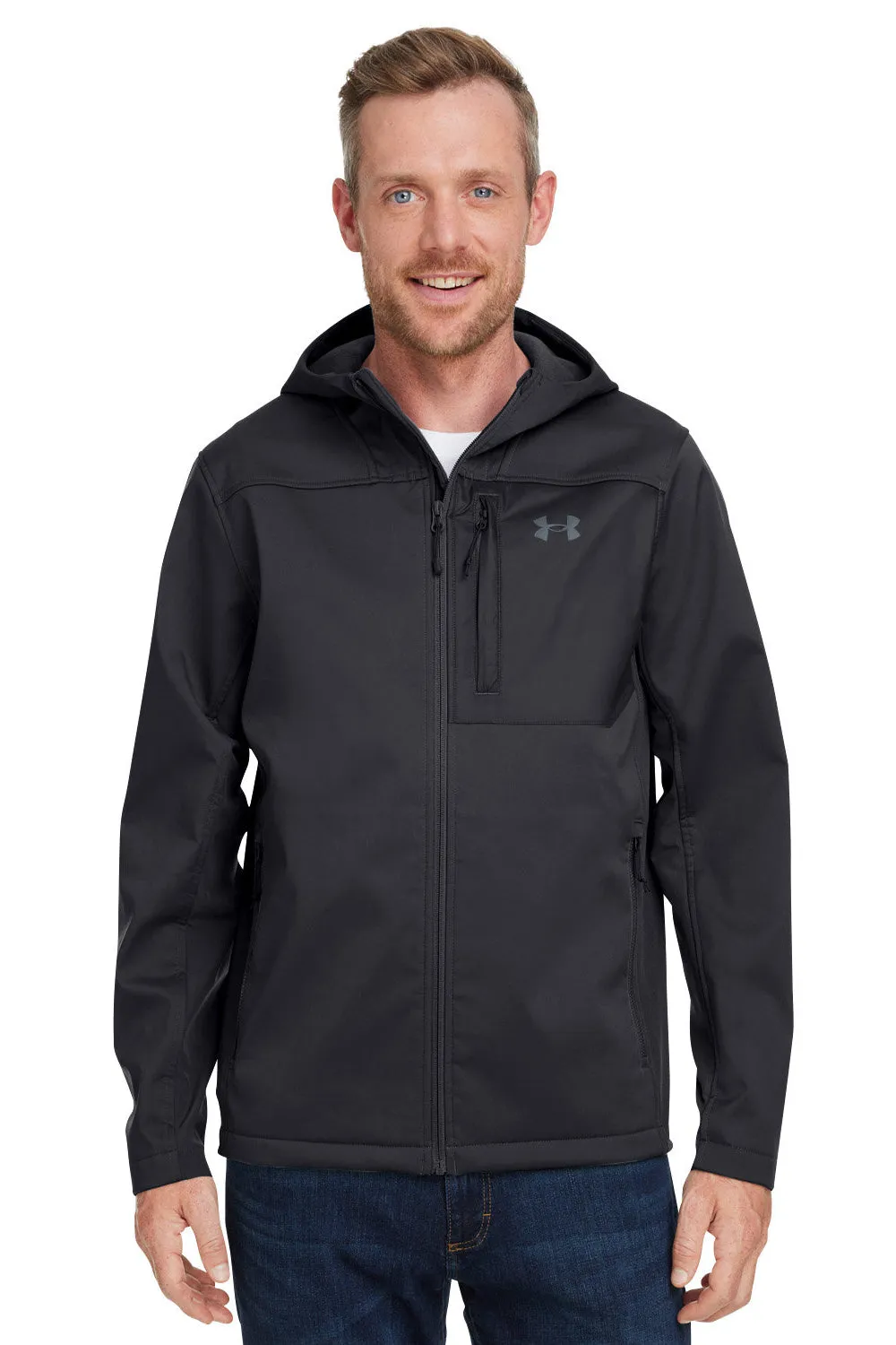 Under Armour Mens CGI Shield 2.0 Windproof & Waterproof Full Zip Hooded Jacket - Black