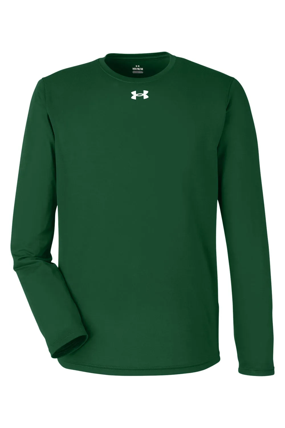 Under Armour Mens Team Tech Moisture Wicking Long Sleeve Crewneck T-Shirt - Forest Green