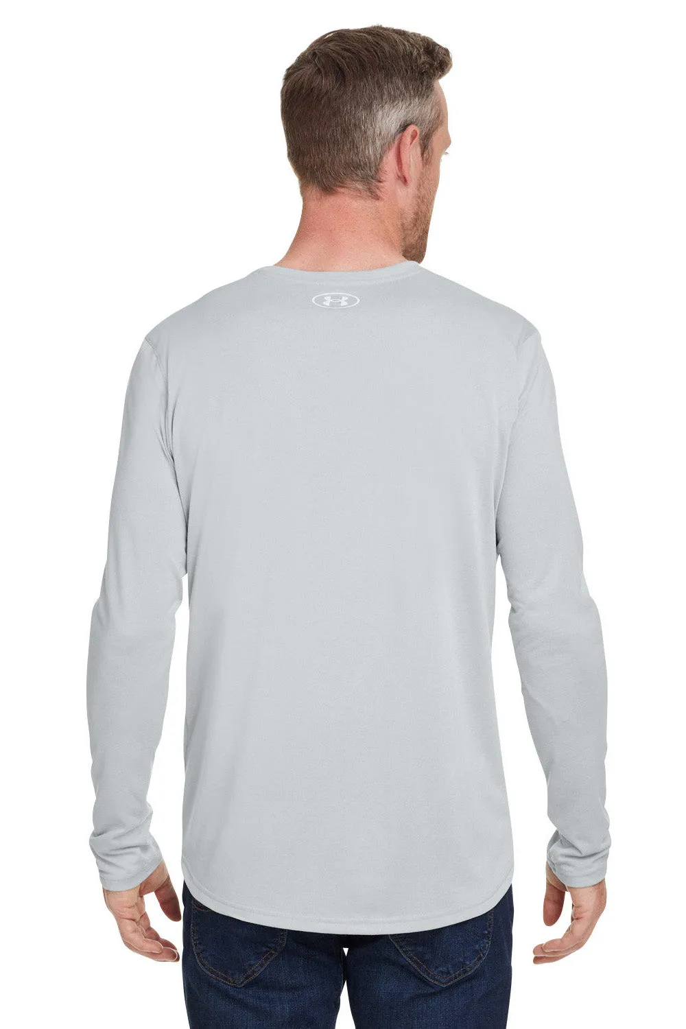 Under Armour Mens Team Tech Moisture Wicking Long Sleeve Crewneck T-Shirt - Mod Grey