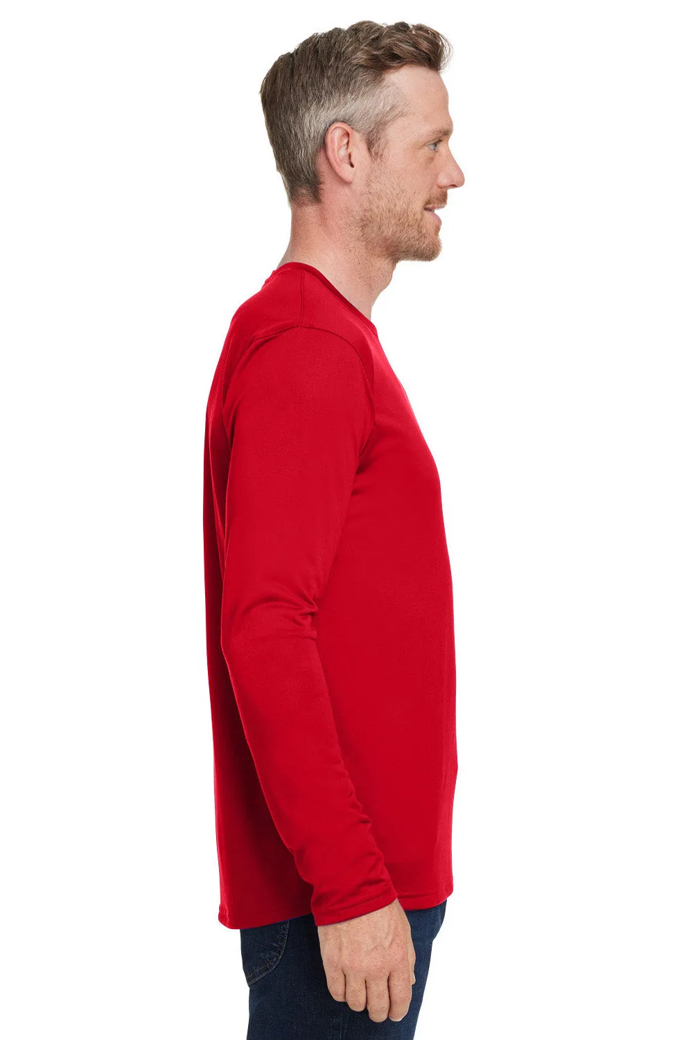Under Armour Mens Team Tech Moisture Wicking Long Sleeve Crewneck T-Shirt - Red