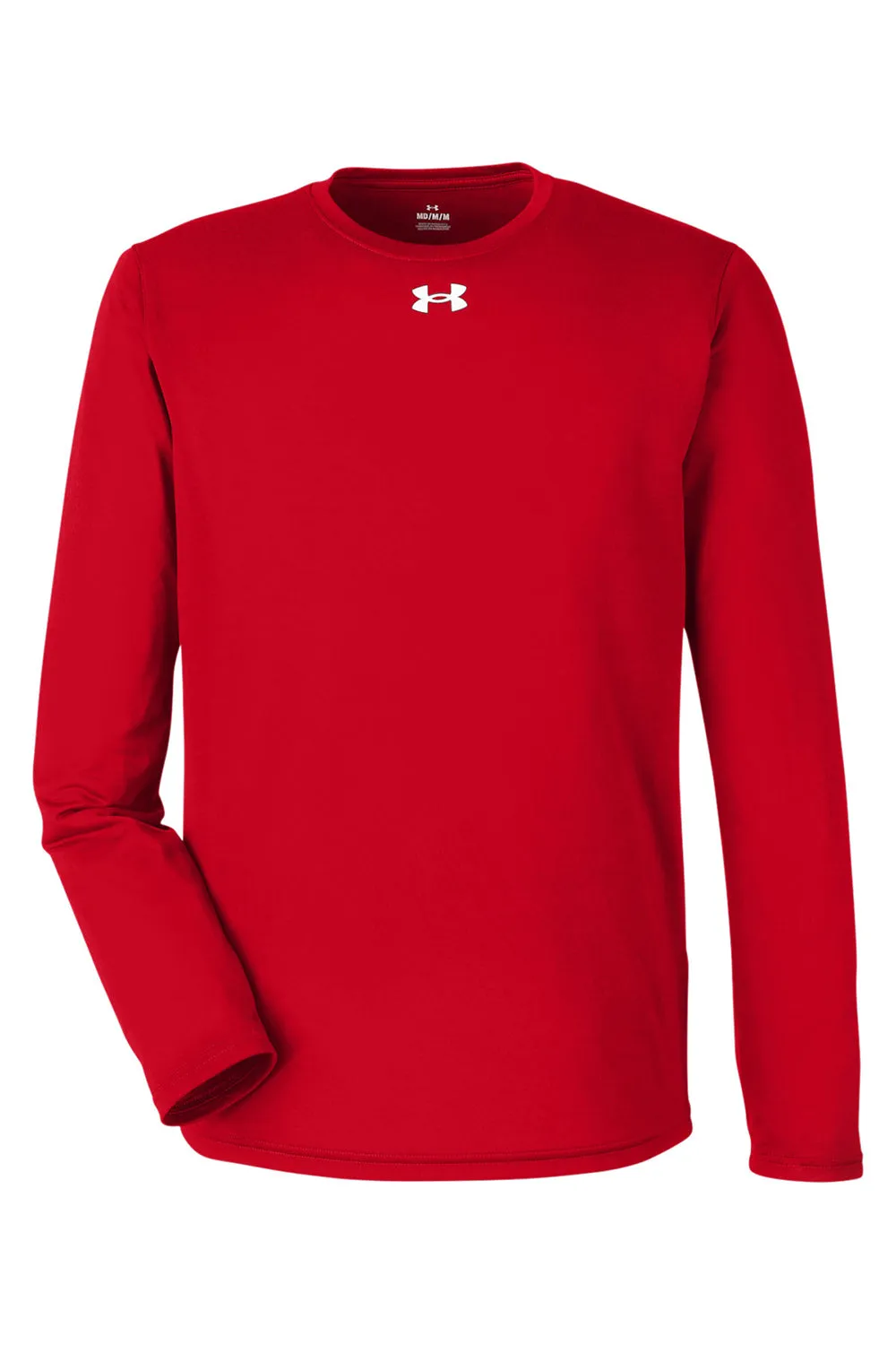 Under Armour Mens Team Tech Moisture Wicking Long Sleeve Crewneck T-Shirt - Red