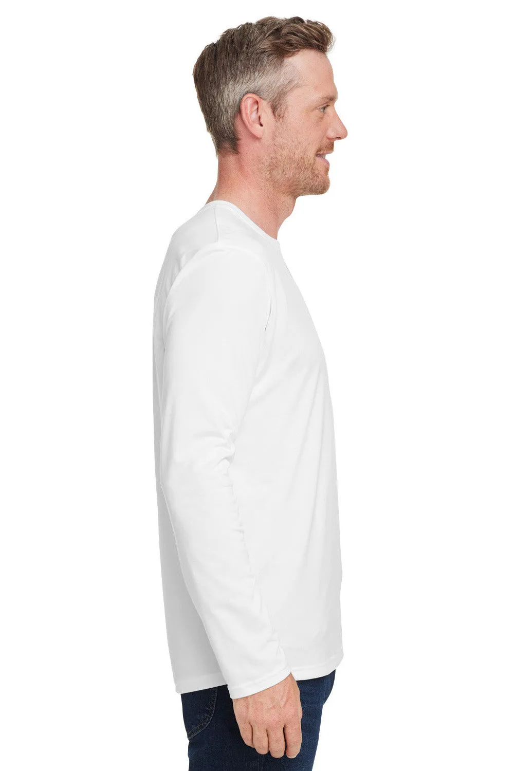 Under Armour Mens Team Tech Moisture Wicking Long Sleeve Crewneck T-Shirt - White