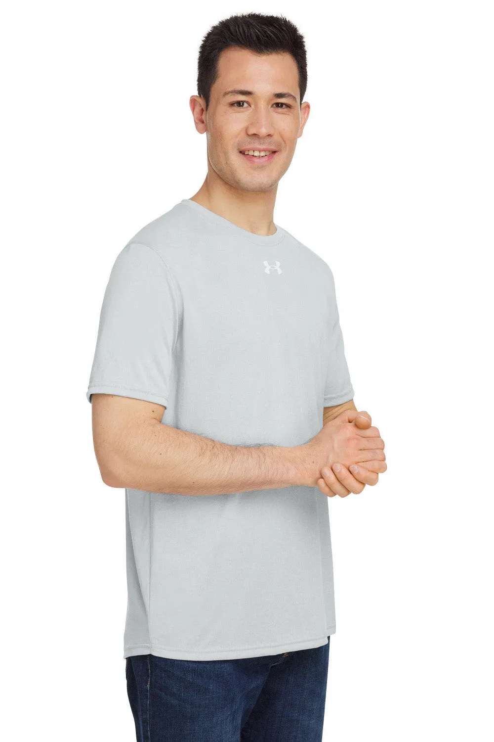 Under Armour Mens Team Tech Moisture Wicking Short Sleeve Crewneck T-Shirt - Heather Light Mod Grey