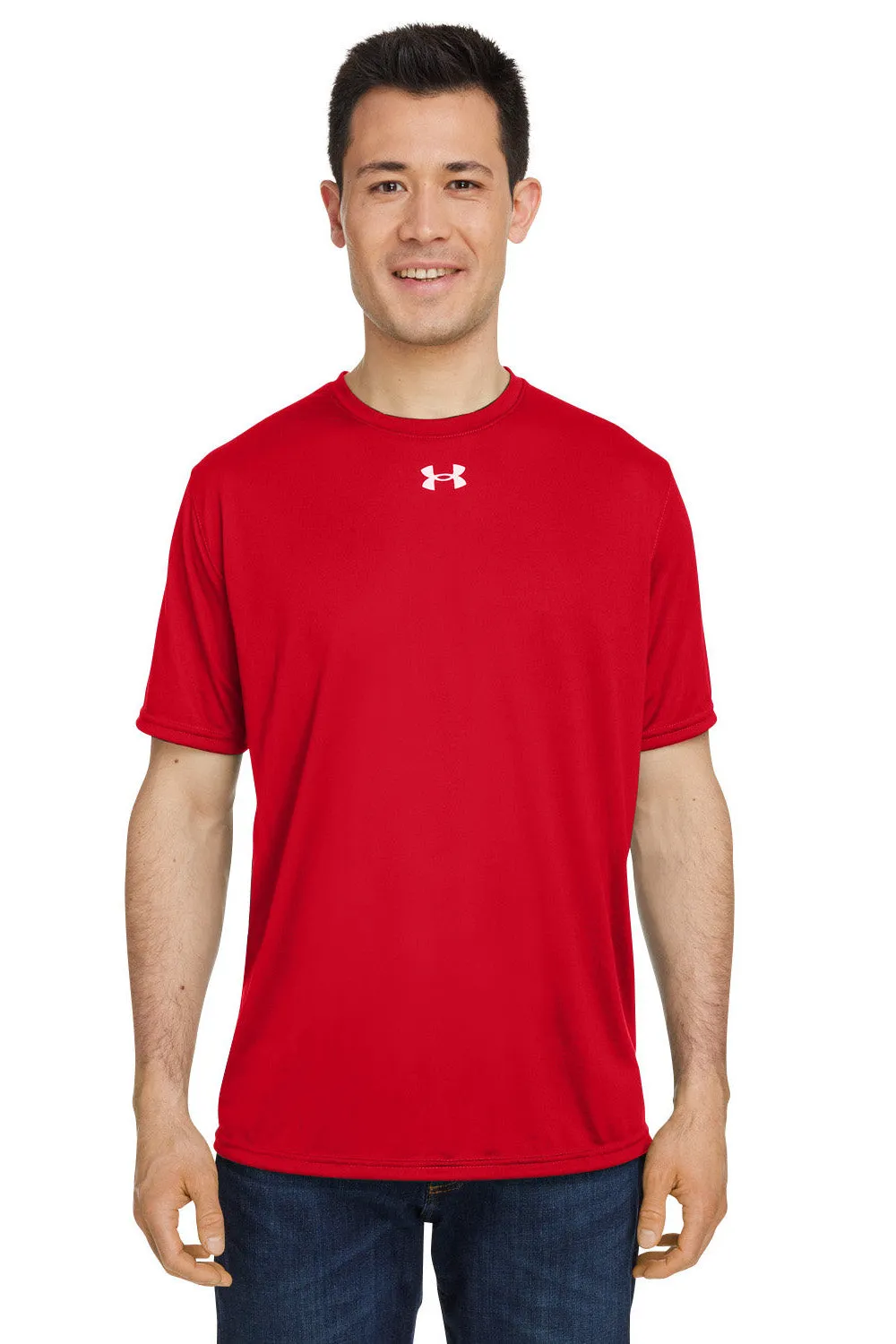 Under Armour Mens Team Tech Moisture Wicking Short Sleeve Crewneck T-Shirt - Red