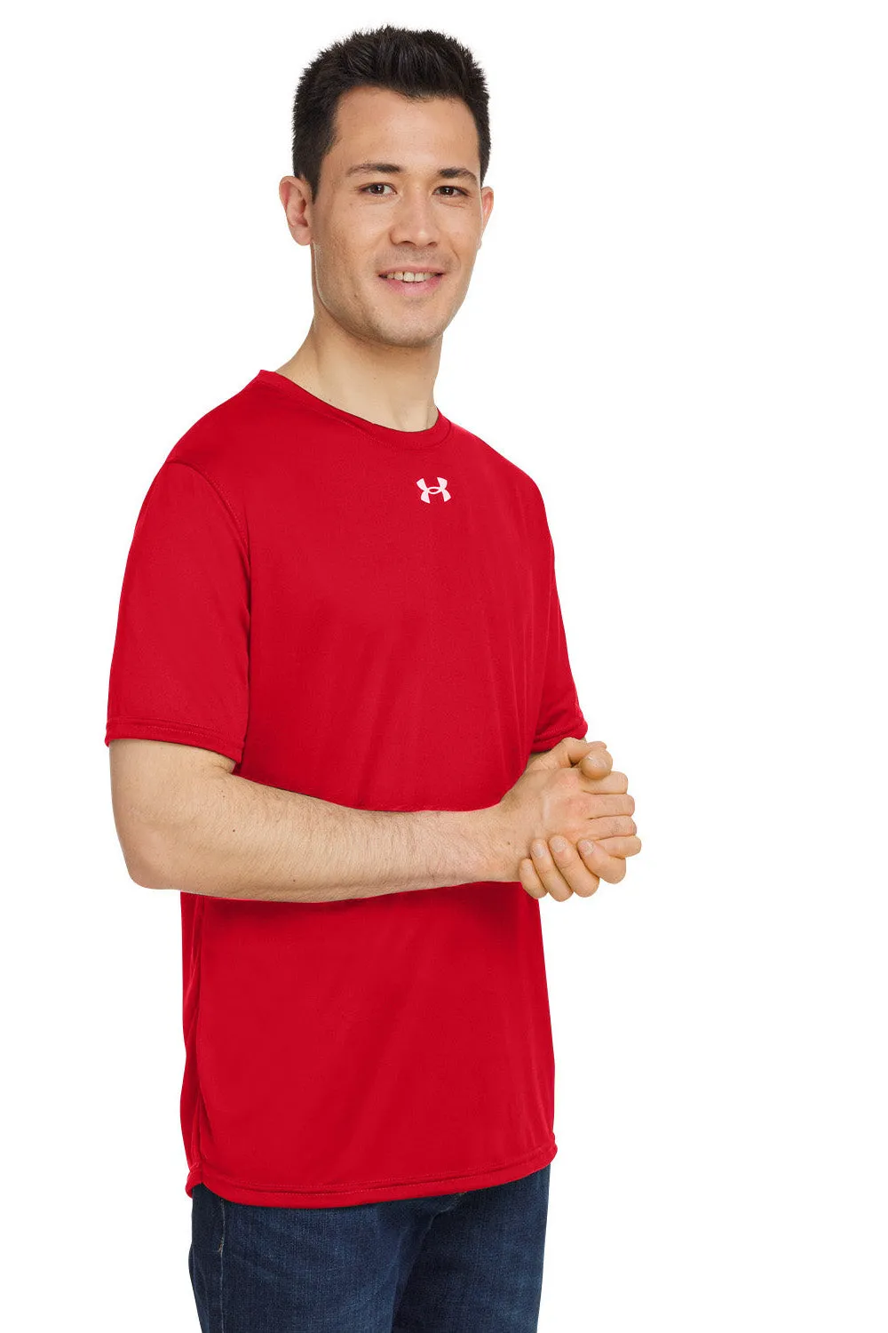 Under Armour Mens Team Tech Moisture Wicking Short Sleeve Crewneck T-Shirt - Red