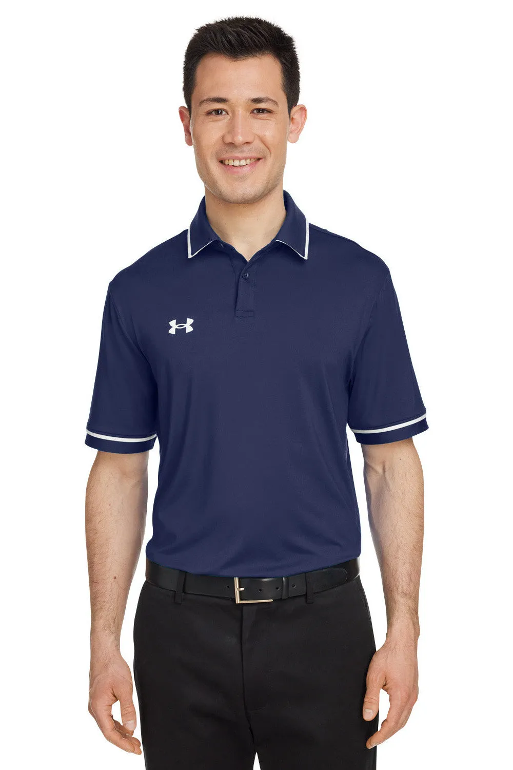 Under Armour Mens Teams Performance Moisture Wicking Short Sleeve Polo Shirt - Midnight Navy Blue