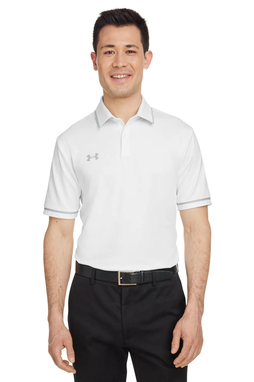 Under Armour Mens Teams Performance Moisture Wicking Short Sleeve Polo Shirt - White