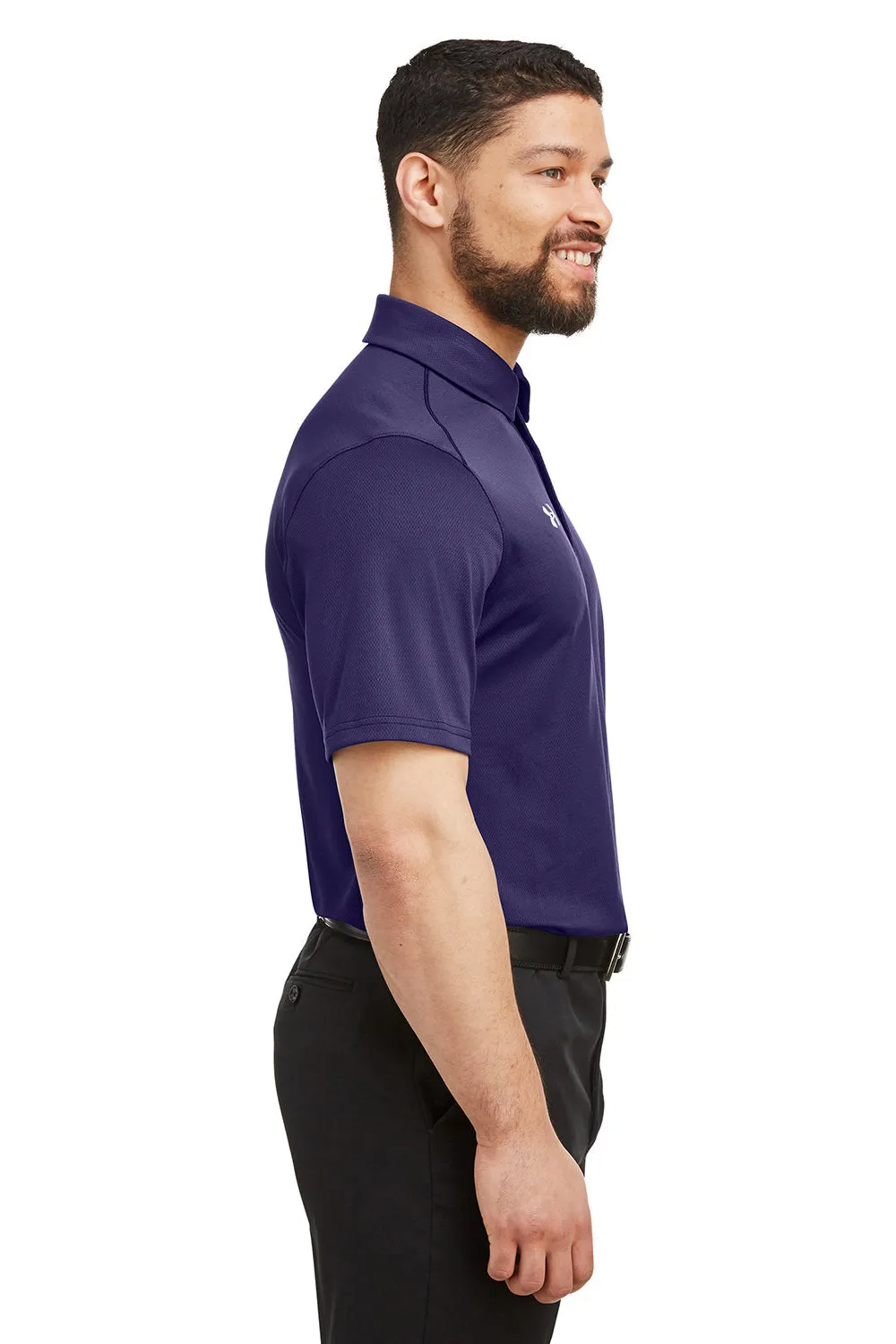 Under Armour Mens Tech Moisture Wicking Short Sleeve Polo Shirt - Purple