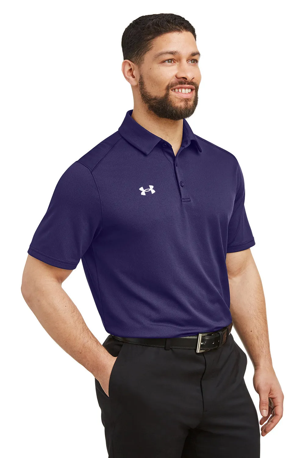 Under Armour Mens Tech Moisture Wicking Short Sleeve Polo Shirt - Purple