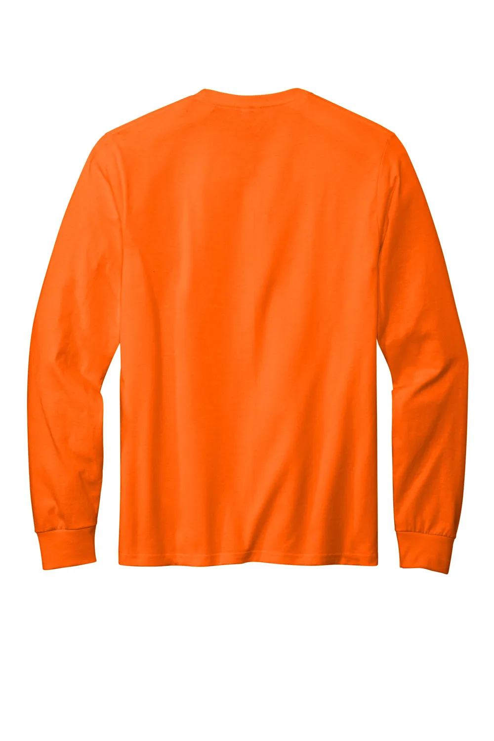 Volunteer Knitwear Mens USA Made All American Long Sleeve Crewneck T-Shirt - Safety Orange