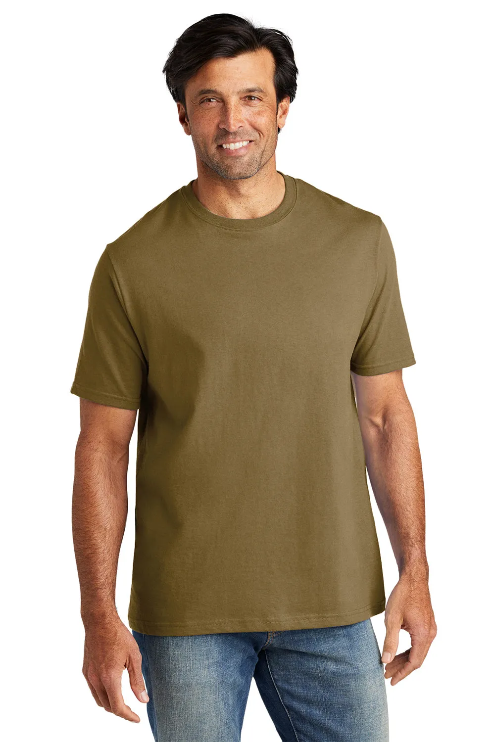 Volunteer Knitwear Mens USA Made All American Short Sleeve Crewneck T-Shirt - Coyote Brown