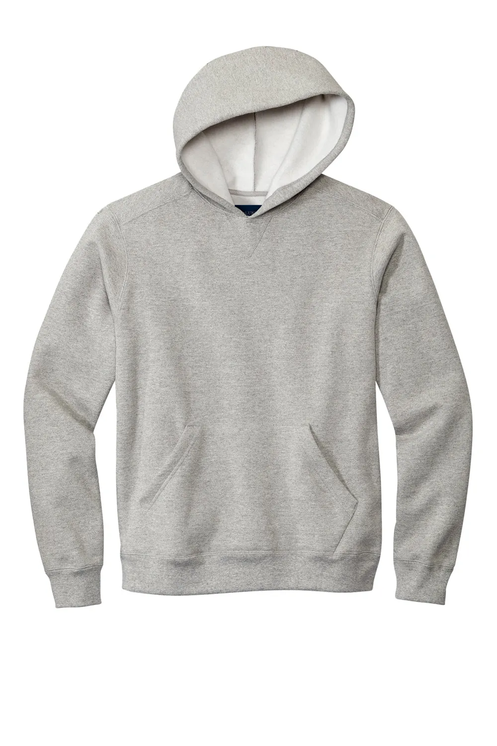 Volunteer Knitwear Mens USA Made Chore Fleece Hooded Sweatshirt Hoodie w/ Pouch Pocket - Heather Grey