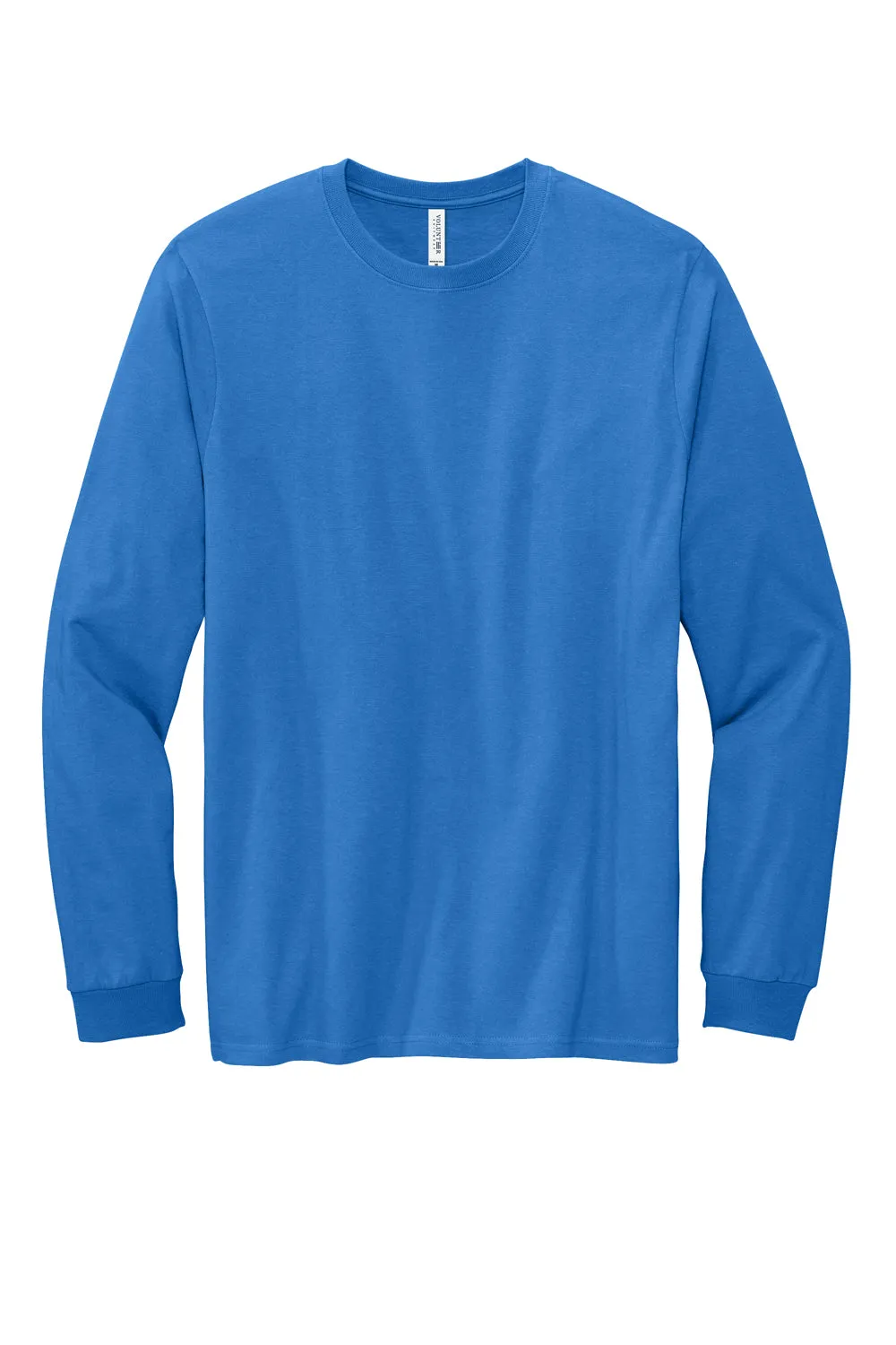 Volunteer Knitwear Mens USA Made Chore Long Sleeve Crewneck T-Shirt - True Royal Blue