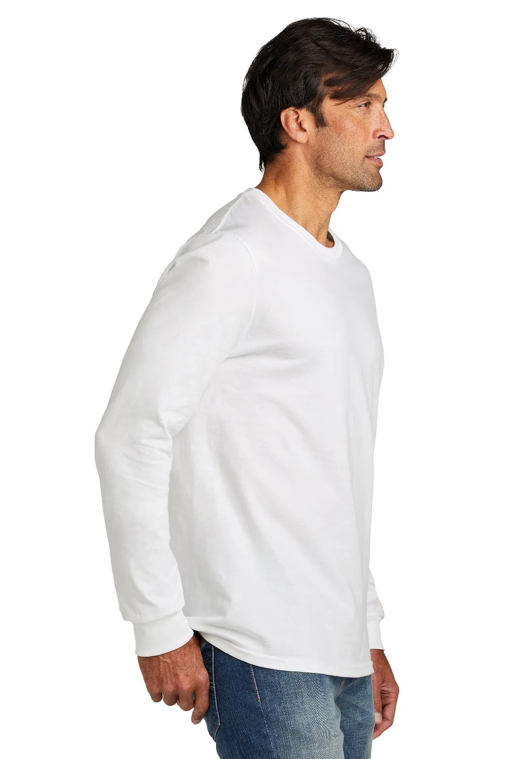 Volunteer Knitwear Mens USA Made Chore Long Sleeve Crewneck T-Shirt - White