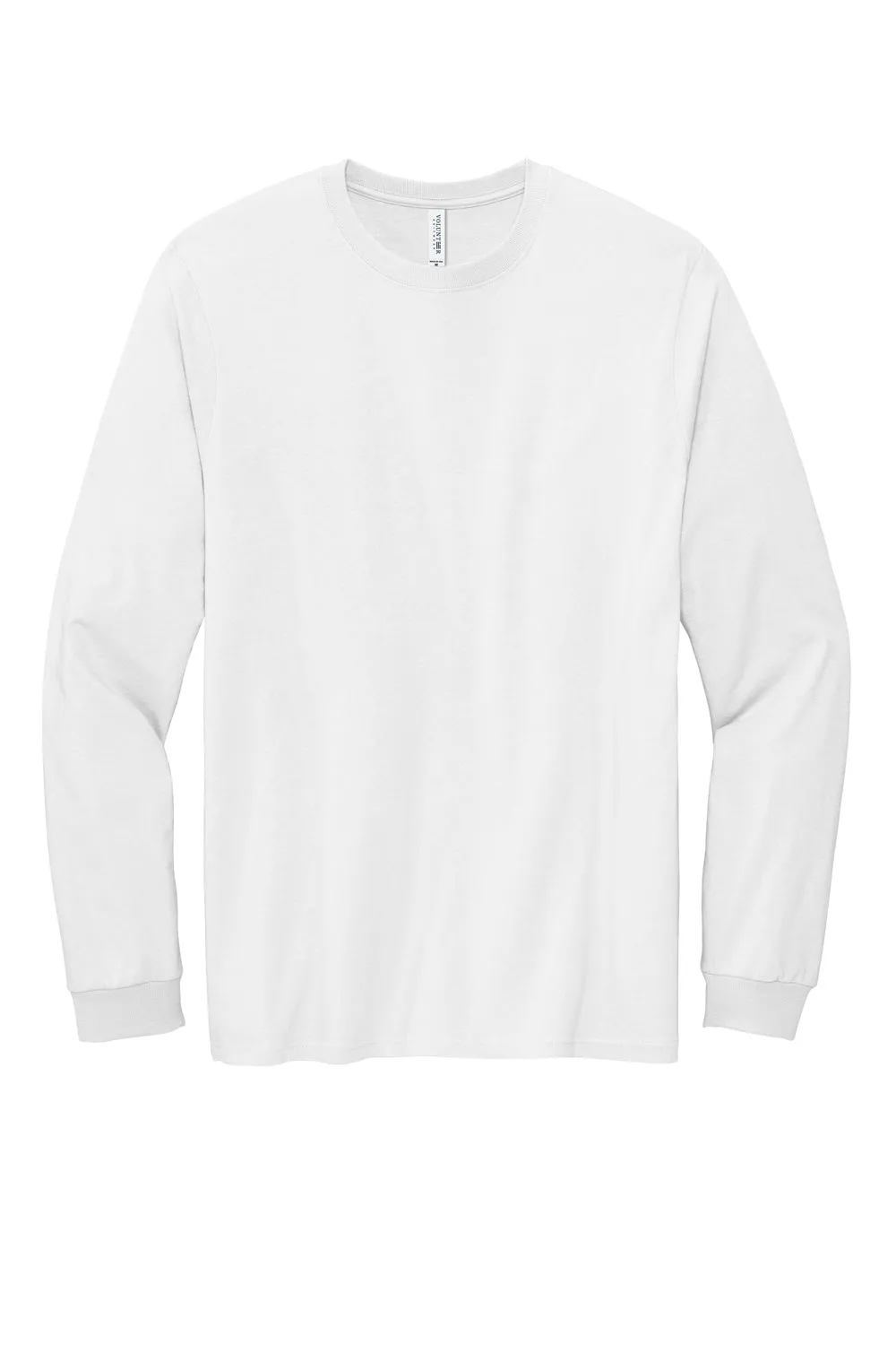 Volunteer Knitwear Mens USA Made Chore Long Sleeve Crewneck T-Shirt - White