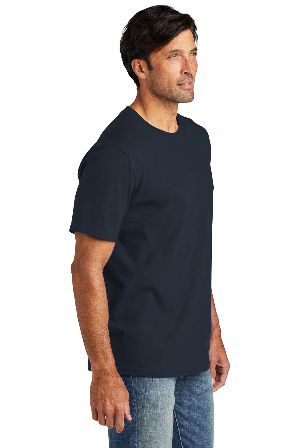 Volunteer Knitwear Mens USA Made Chore Short Sleeve Crewneck T-Shirt - Strong Navy Blue