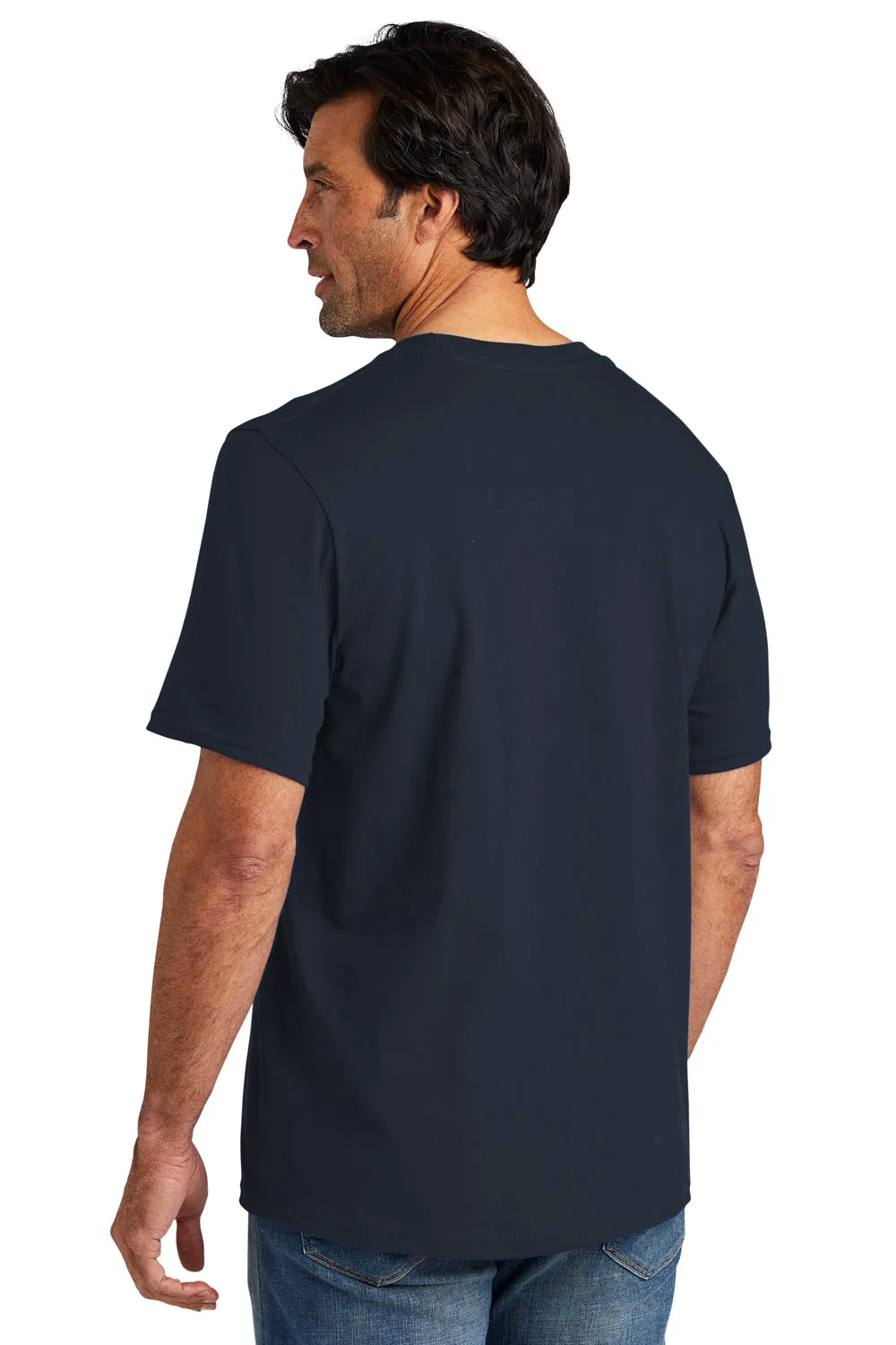 Volunteer Knitwear Mens USA Made Chore Short Sleeve Crewneck T-Shirt - Strong Navy Blue