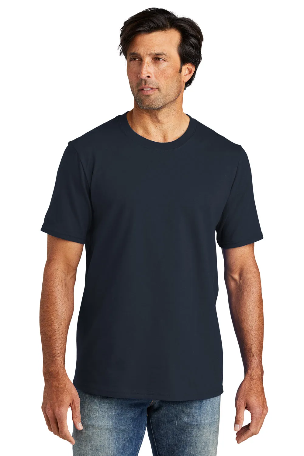 Volunteer Knitwear Mens USA Made Chore Short Sleeve Crewneck T-Shirt - Strong Navy Blue