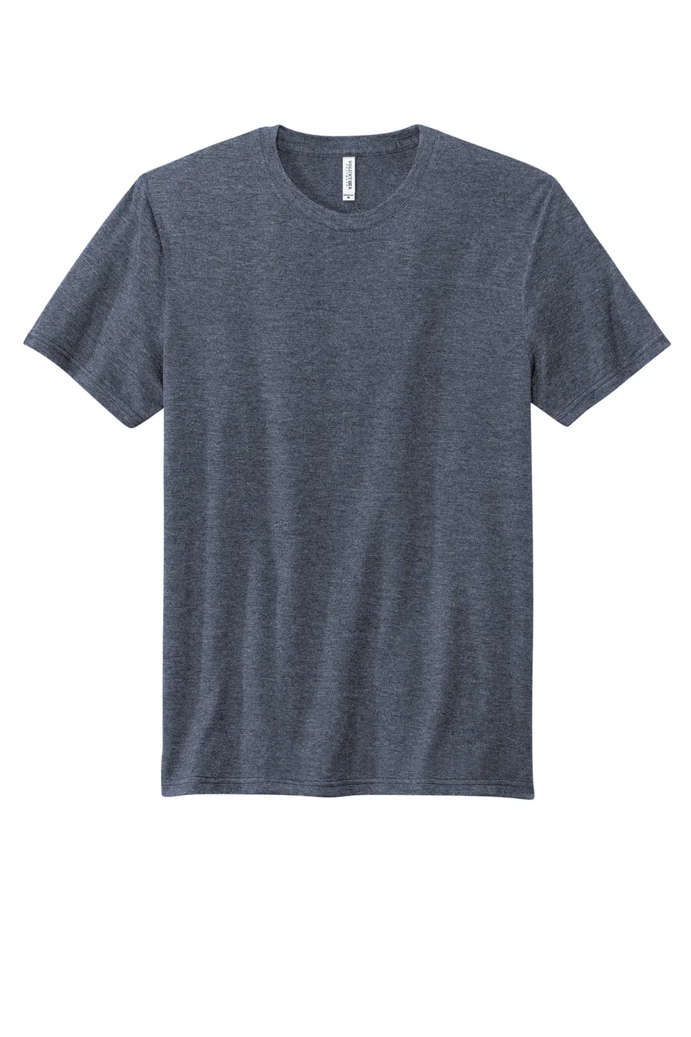 Volunteer Knitwear Mens USA Made Short Sleeve Crewneck T-Shirt - Heather Navy Blue