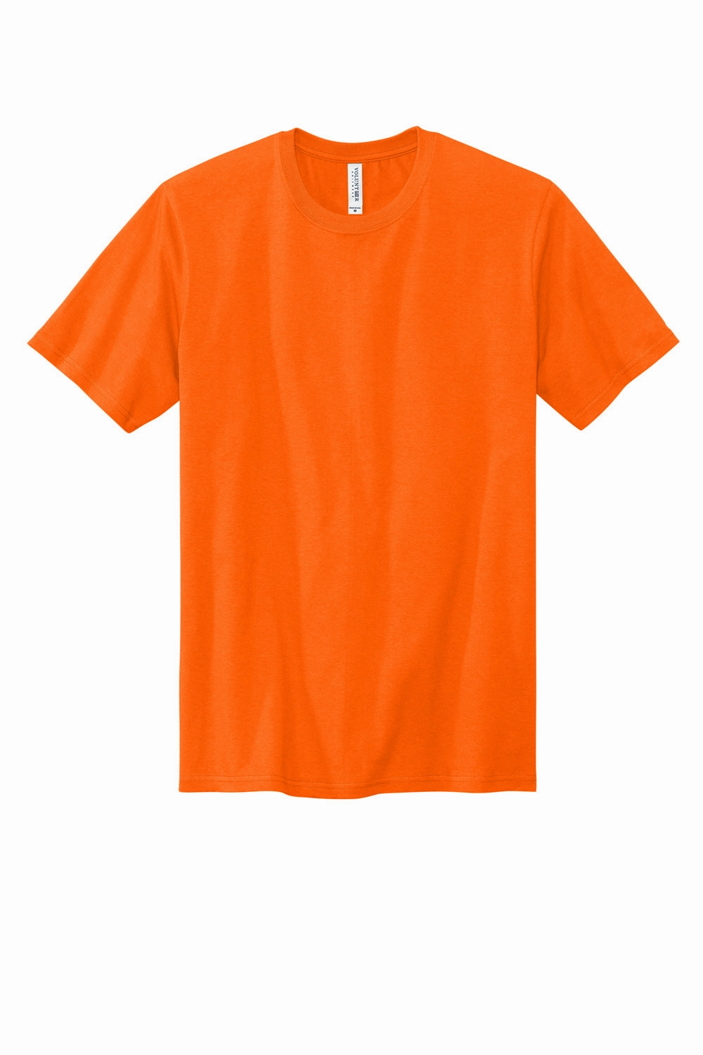 Volunteer Knitwear Mens USA Made All American Short Sleeve Crewneck T-Shirt - Safety Orange