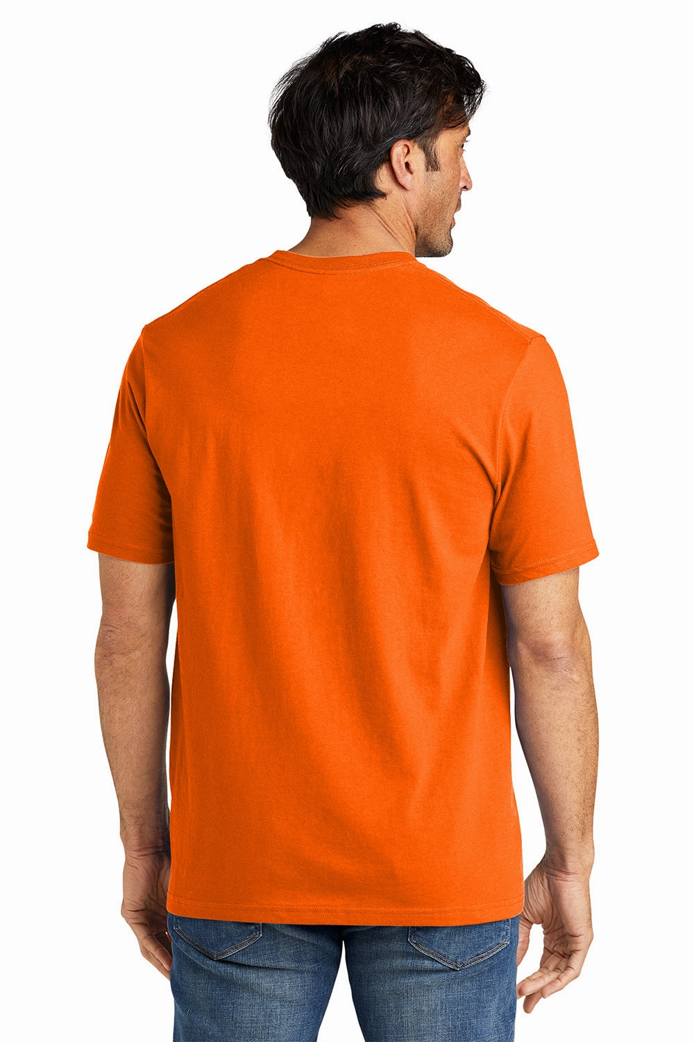 Volunteer Knitwear Mens USA Made All American Short Sleeve Crewneck T-Shirt - Safety Orange