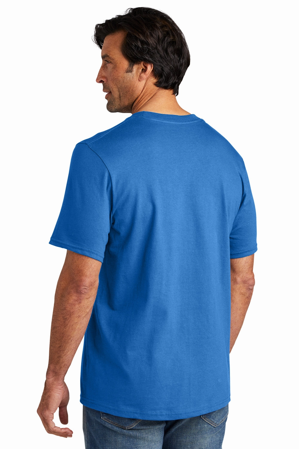 Volunteer Knitwear Mens USA Made Chore Short Sleeve Crewneck T-Shirt - True Royal Blue