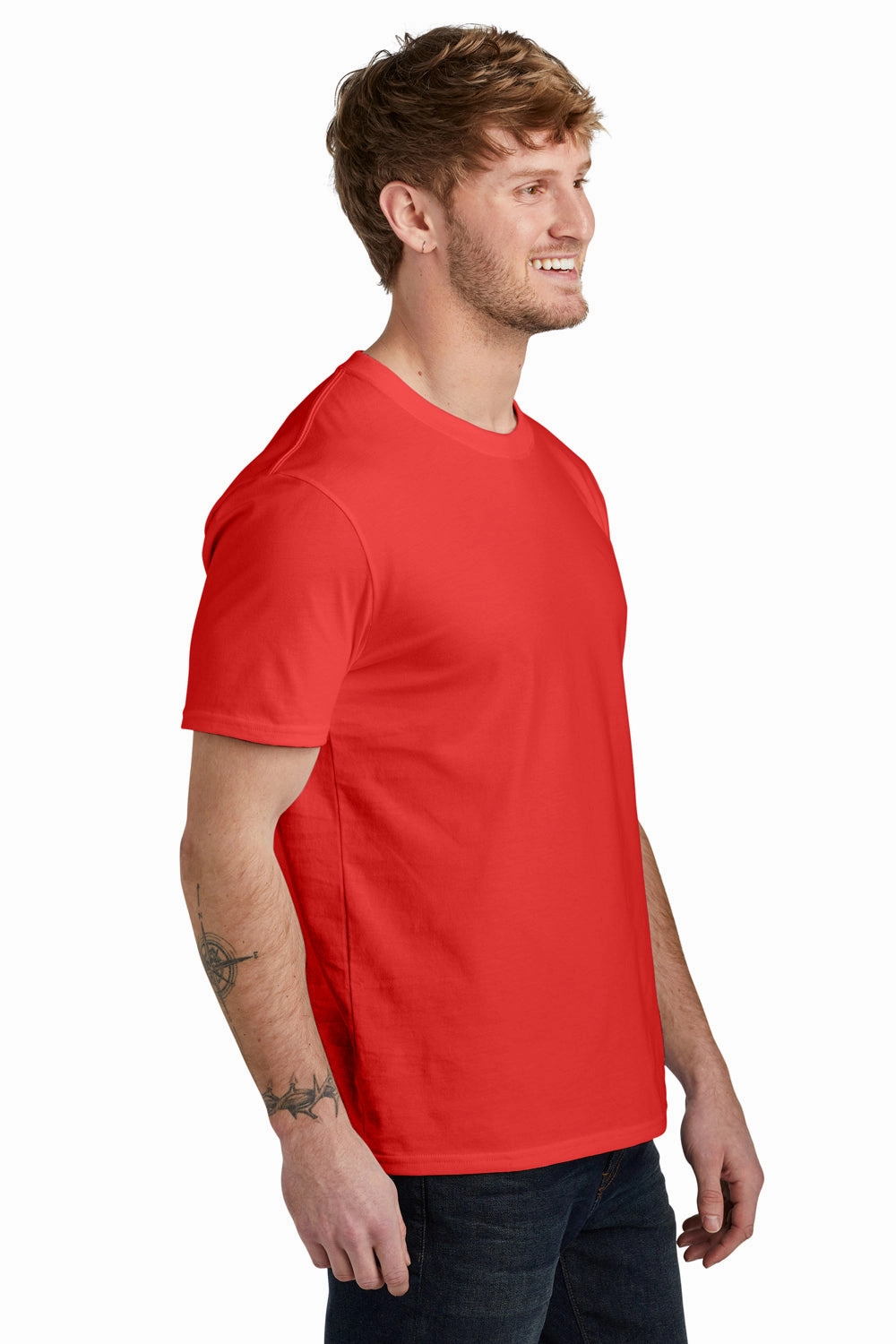 Volunteer Knitwear Mens USA Made Daily Short Sleeve Crewneck T-Shirt - Flag Red
