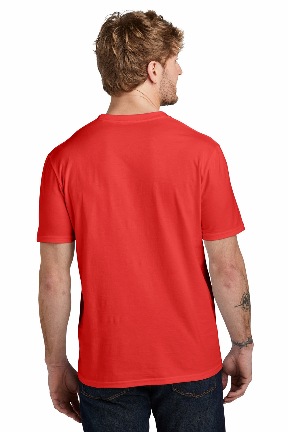 Volunteer Knitwear Mens USA Made Daily Short Sleeve Crewneck T-Shirt - Flag Red