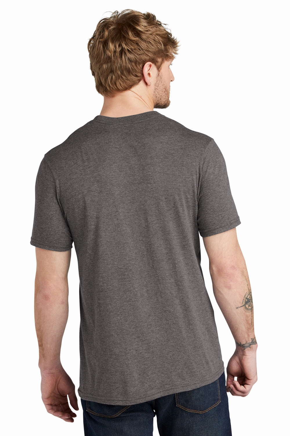 Volunteer Knitwear Mens USA Made Short Sleeve Crewneck T-Shirt - Heather Steel Grey