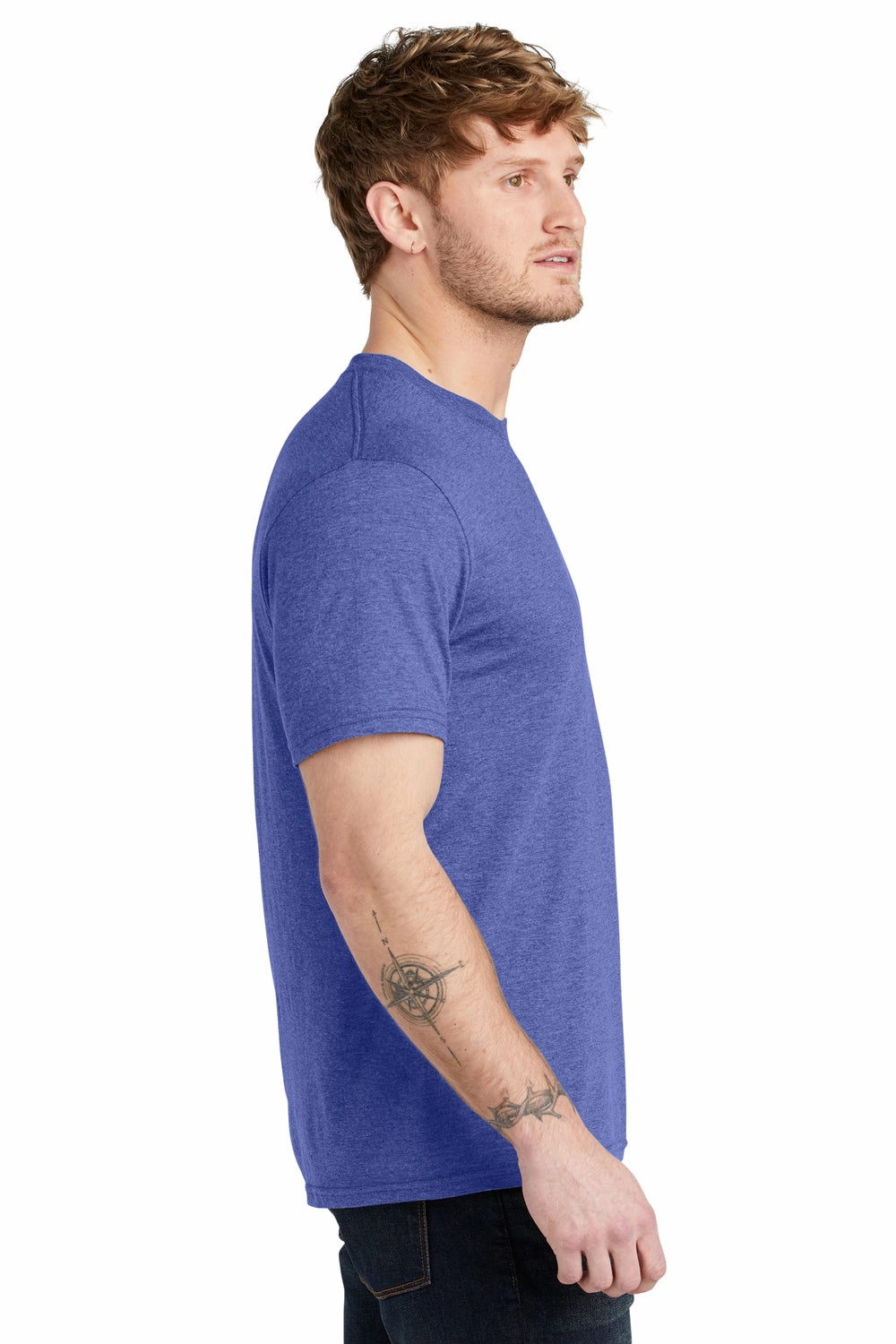Volunteer Knitwear Mens USA Made Short Sleeve Crewneck T-Shirt - Heather True Royal Blue