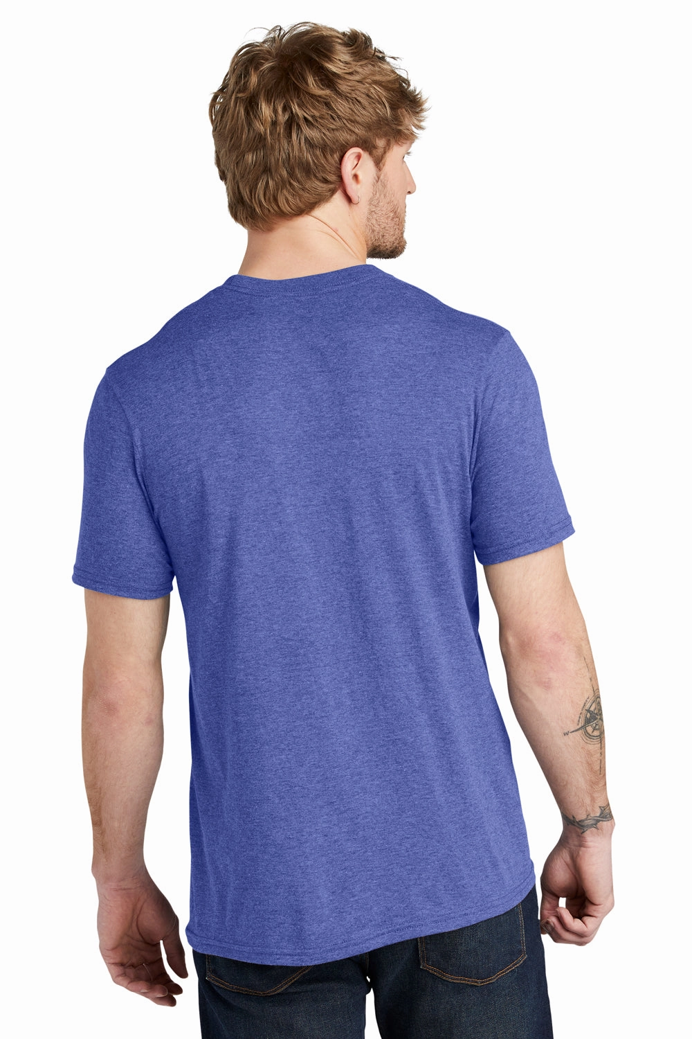 Volunteer Knitwear Mens USA Made Short Sleeve Crewneck T-Shirt - Heather True Royal Blue