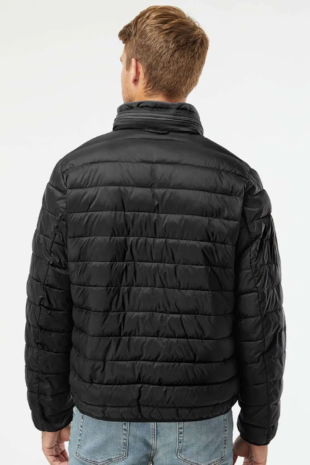 Weatherproof Mens PillowPac Wind & Water Resistant Full Zip Puffer Jacket - Black